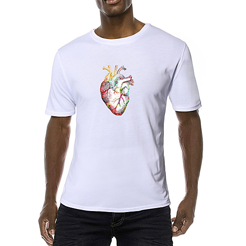 

Men's Daily Sports Business / Basic T-shirt - Solid Colored Black & White, Print Yellow