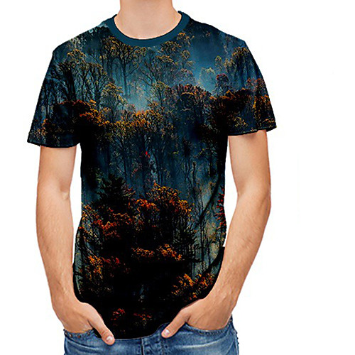 

Men's Daily Basic T-shirt - 3D Print Navy Blue