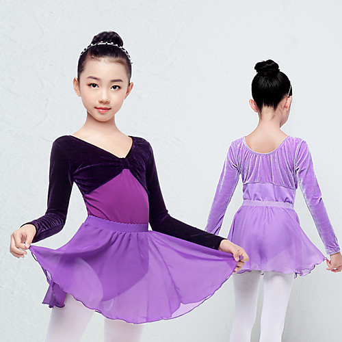 

Kids' Dancewear Leotards / Tutus & Skirts Girls' Training / Performance Spandex Ruching Long Sleeve Skirts