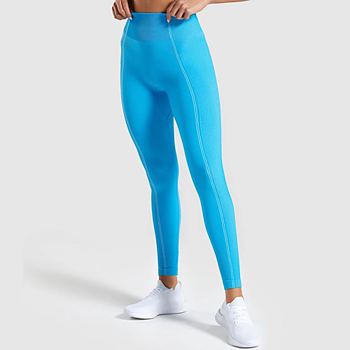 

Women's High Waist Yoga Pants Winter Solid Color Fuchsia Orange Green Blue Running Fitness Tights Leggings Sport Activewear Quick Dry Butt Lift Tummy Control High Elasticity Skinny