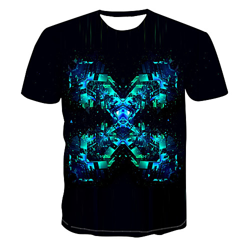 

Men's Club Weekend Street chic / Punk & Gothic T-shirt - Color Block / 3D / Abstract Print Black