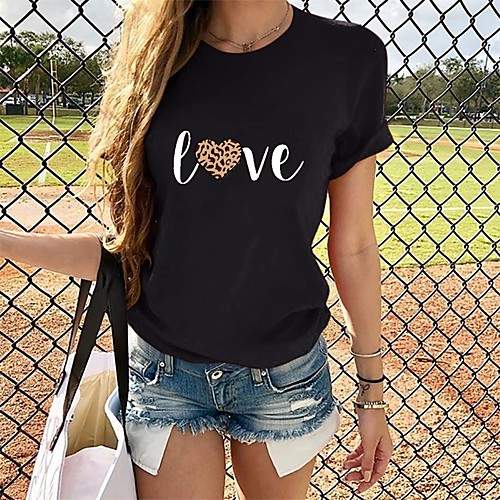 

Women's Daily T-shirt - Letter Wine