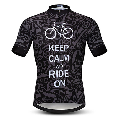 

21Grams Men's Short Sleeve Cycling Jersey Black / White Bike Jersey Top Mountain Bike MTB Road Bike Cycling UV Resistant Breathable Quick Dry Sports Clothing Apparel / Stretchy