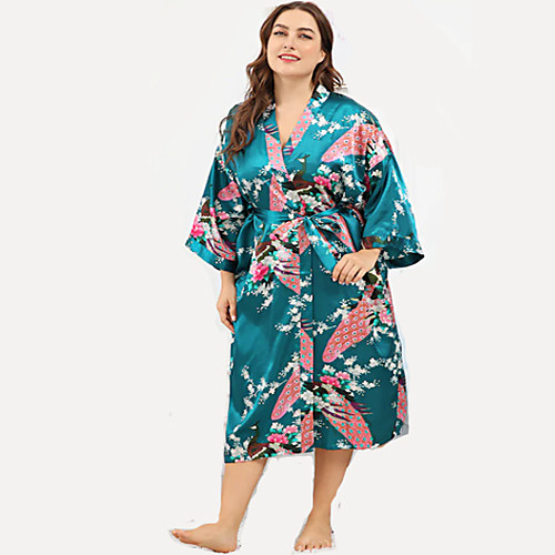 

Women's Lace / Cut Out / Mesh Robes / Suits Nightwear Geometric / Solid Colored Purple Blushing Pink Green XL XXL XXXL