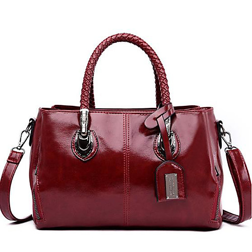 

Women's PU Top Handle Bag Solid Color Red / Blue / Brown