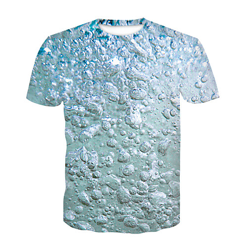 

Men's Daily Sports Basic T-shirt - Color Block / 3D Print Blue