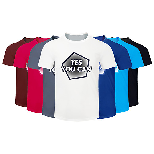 

Men's Running T-Shirt Workout Shirt Round Neck Running Walking Jogging Breathable Quick Dry Moisture Wicking Sportswear Plus Size Tee / T-shirt Top Short Sleeve Activewear Micro-elastic