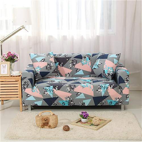 

Geometric Triangle Print Dustproof All-powerful Slipcovers Stretch Sofa Cover Super Soft Fabric Couch Cover with One Free Pillow Case