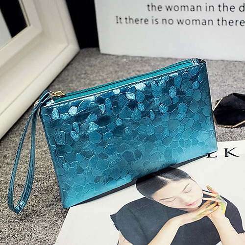 

Women's Zipper PU Clutch Solid Color Purple / Gold / Blue
