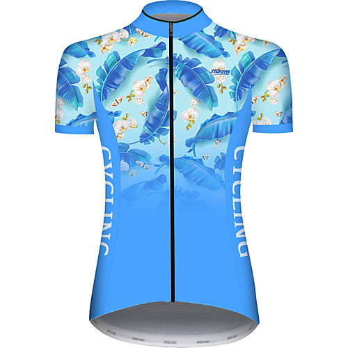 

21Grams Women's Short Sleeve Cycling Jersey Blue Bike Jersey Top Mountain Bike MTB Road Bike Cycling UV Resistant Breathable Quick Dry Sports Clothing Apparel / Stretchy