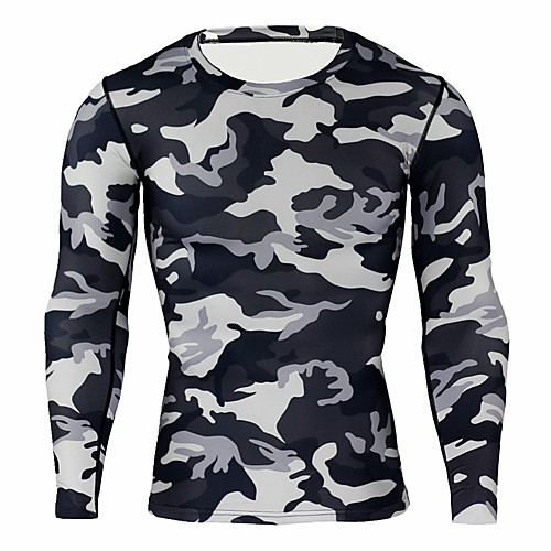 

JACK CORDEE Men's Compression Shirt Running Shirt Running Base Layer Winter Round Neck Running Active Training Jogging Breathable Moisture Wicking Soft Sportswear Camo / Camouflage Top Long Sleeve