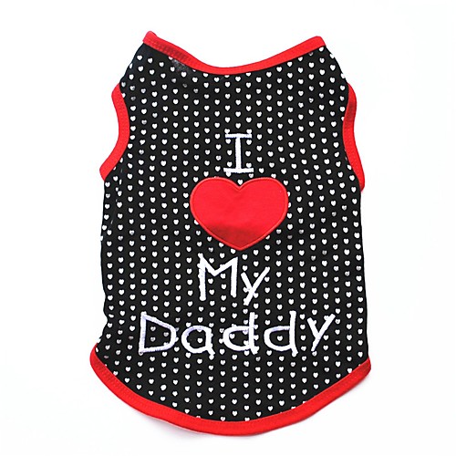 

Dog Vest Dog Clothes Black Costume Husky Golden Retriever Dalmatian Cotton Quotes & Sayings Love Minimalist Casual / Daily XS S M L