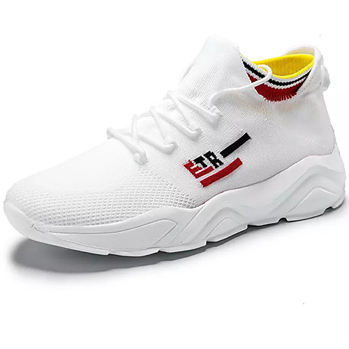 

Men's Elastic Fabric / Tissage Volant Spring & Summer Sporty Trainers / Athletic Shoes Running Shoes Non-slipping White / Black