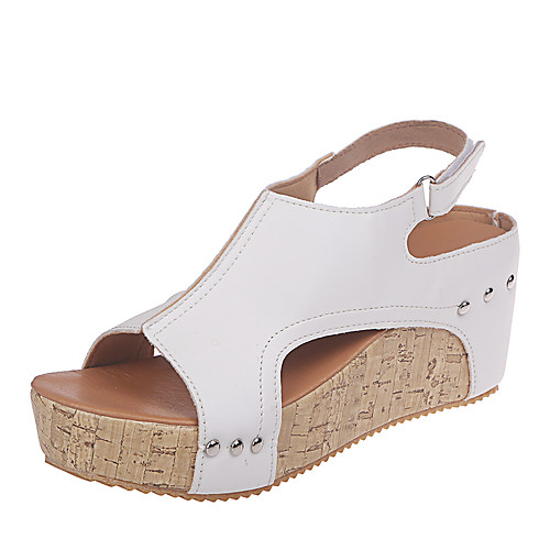 

Women's Sandals 2020 Wedge Heel Open Toe PU Classic / Casual Spring & Fall / Spring & Summer Leopard / Khaki / Gold