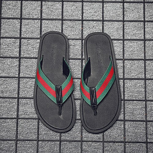 

Men's Rubber Summer Slippers & Flip-Flops Non-slipping Black / Rainbow