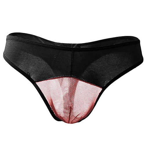 

Men's Mesh G-string Underwear - Normal Low Waist Red Black One-Size