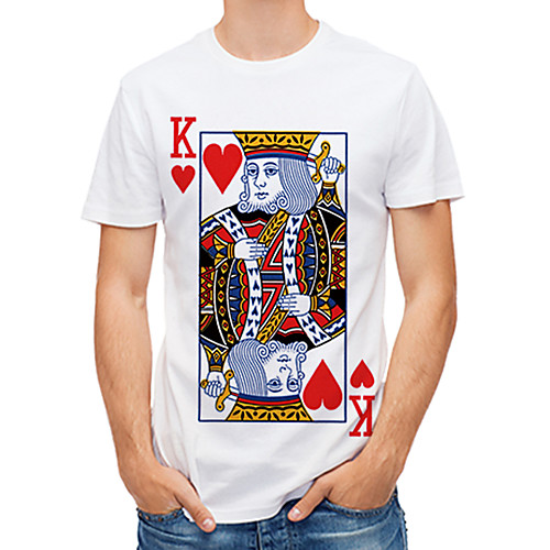 

Men's Plus Size 3D Abstract Print T-shirt Rock Street chic Daily Club Round Neck Red / Black / Short Sleeve / Letter