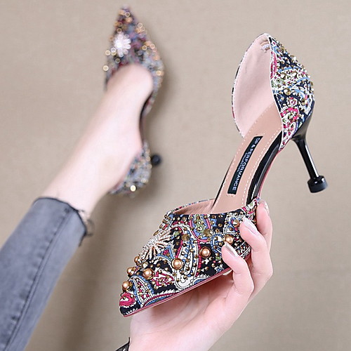 

Women's Sandals Stiletto Heel Pointed Toe PU Summer Red / Green