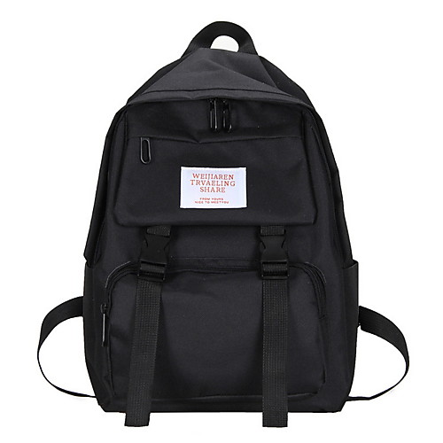

Large Capacity Canvas Zipper Commuter Backpack Solid Color Daily Yellow / Blushing Pink / Red