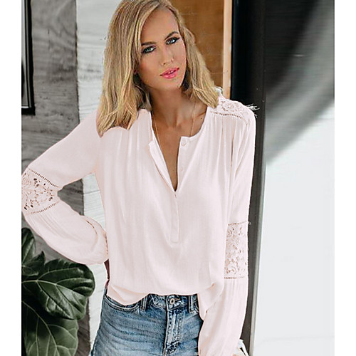 

Women's Daily Shirt - Solid Colored Blushing Pink