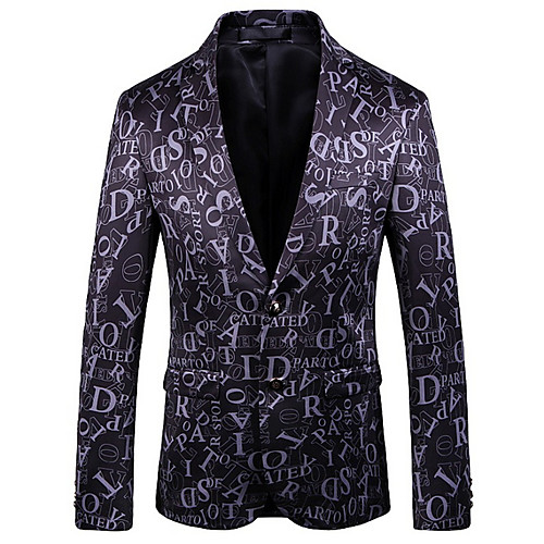 

Men's Blazer Notch Lapel Polyester Purple