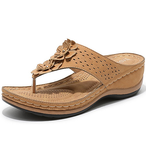 

Women's Sandals Wedge Heel Open Toe PU Summer Light Brown / Pink / Blue
