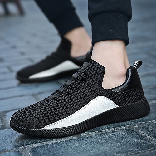 

Men's Mesh Fall & Winter Casual Sneakers Black and White / Black