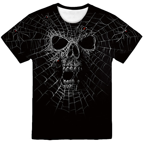 

Men's Daily Going out Street chic / Exaggerated T-shirt - Color Block / 3D / Abstract Black