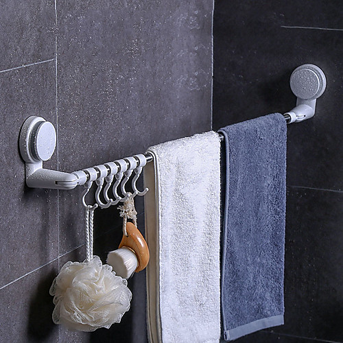 

43-73cm Retractable Towel Rack Adjustable Hook Rack Double Suction Cup Towel Rack Hanging Shelves Hook Holder Lock Type Sucker Kitchen Bathroom Accessories