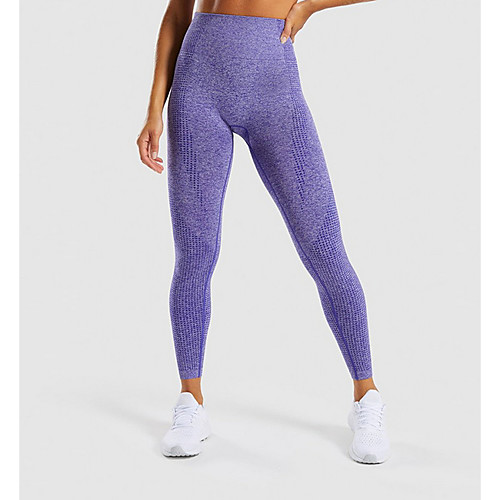 

Women's Sporty Legging - Solid Colored Mid Waist Wine Purple Army Green S M L