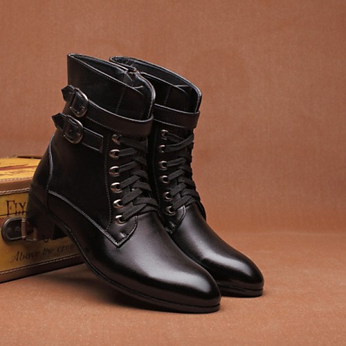 

Men's PU Fall & Winter Boots Mid-Calf Boots Black