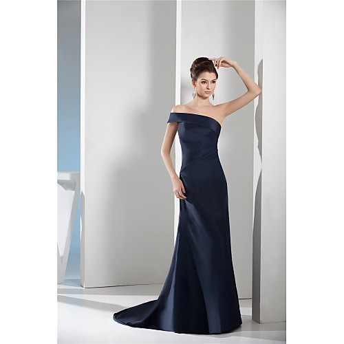 

Sheath / Column One Shoulder Court Train Taffeta Elegant / Minimalist Engagement / Formal Evening Dress with Sleek 2020