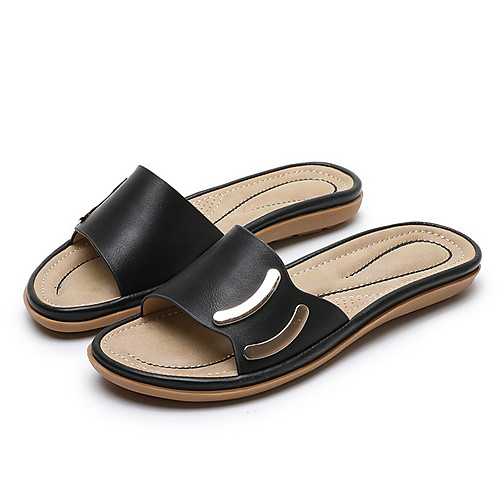 

Women's Sandals Flat Heel Open Toe PU Summer Pink / Brown / Black