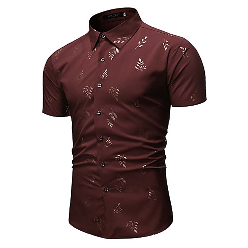 

Men's Holiday Tropical Shirt - Geometric Print Red