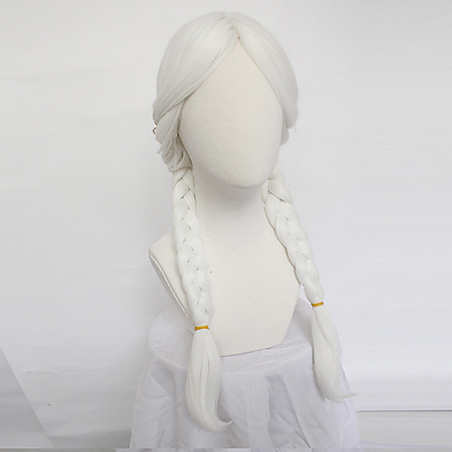 

Coco Cosplay Wigs Women's Braid 22 inch Heat Resistant Fiber Plaited White White Anime