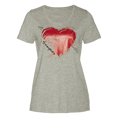 

Women's Daily Basic Round Neck T-shirt- Geometric White
