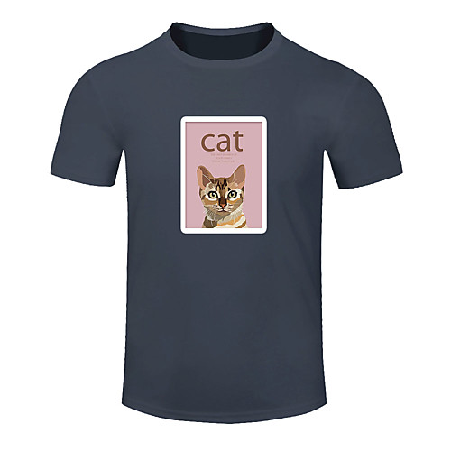 

Men's Women's Cotton Running T-Shirt Workout Shirt Round Neck Running Active Training Jogging Breathable Quick Dry Moisture Wicking Sportswear Cat Plus Size Tee / T-shirt Top Short Sleeve Activewear