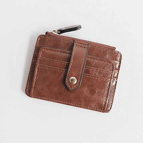 

Men's PU Wallet Solid Color Brown