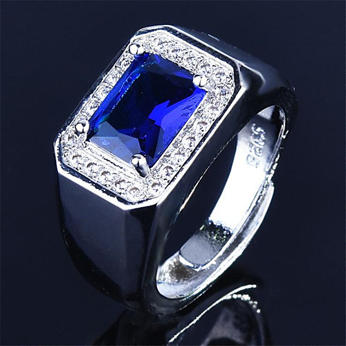 

Men's Ring 1pc Green Blue Copper Round Stylish Gift Festival Jewelry Classic Flower