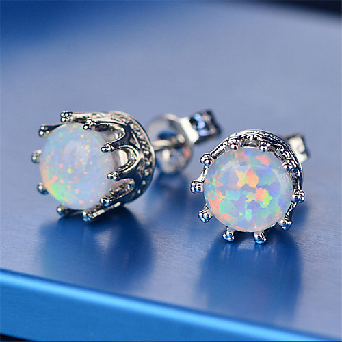 

2 carat Synthetic Opal Earrings Alloy For Women's Princess cut Stylish Luxury Elegant Bridal Wedding Party Evening Formal High Quality Halo 1 Pair