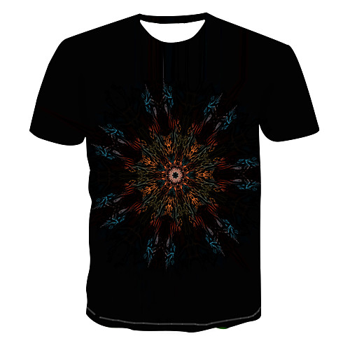 

Men's Club Weekend Street chic / Punk & Gothic T-shirt - Color Block / 3D / Abstract Print Black