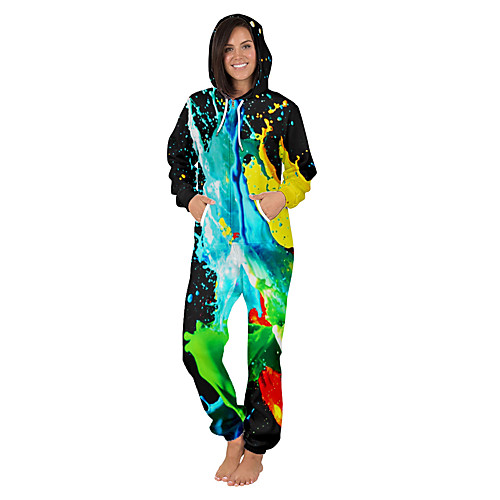 

Adults' Kigurumi Pajamas Galaxy Onesie Pajamas Flannel Fabric Purple / Red / Blue Cosplay For Men and Women Animal Sleepwear Cartoon Festival / Holiday Costumes