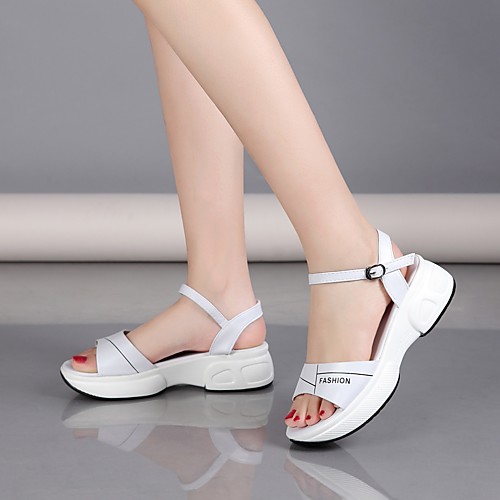 

Women's Sandals Creepers Open Toe PU Summer White / Black