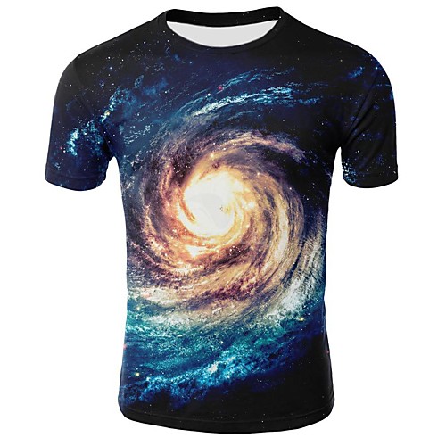 

Men's Daily Going out Basic / Street chic T-shirt - Geometric Print Black