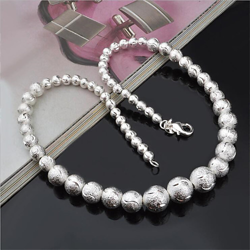 

Women's Beaded Necklace Classic Flower Fashion Silver Plated Silver 45 cm Necklace Jewelry For