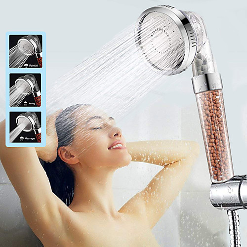 

3 Modes Bath Shower Adjustable Jetting Shower Head High Pressure Saving Water Bathroom Anion Filter Shower Spa Nozzle