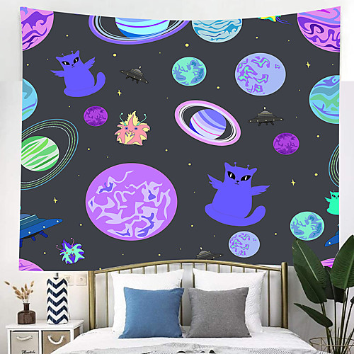 

Outer Space Planet Moon Earth Stars Wall Hanging Wall Tapestry Home Art Decor Wall Decor for Kids Babys Children Bedroom Rooms Ceiling Living Room Nursery School.