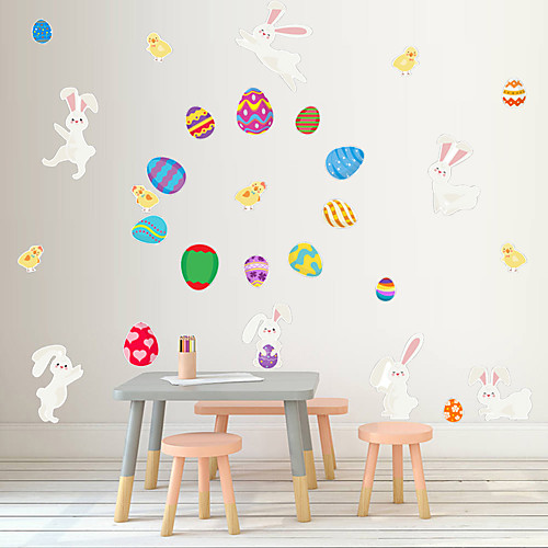 

Easter Rabbit egg / Flowers Wall Stickers Plane Wall Stickers Decorative Wall Stickers PVC Home Decoration Wall Decal Wall / Window Decoration 1pc 2797cm