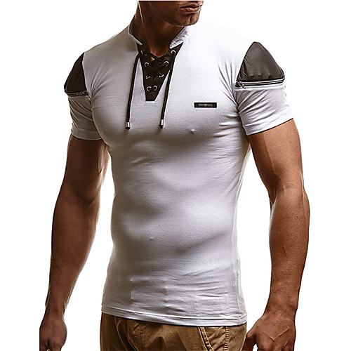 

Men's Daily Basic T-shirt - Color Block White