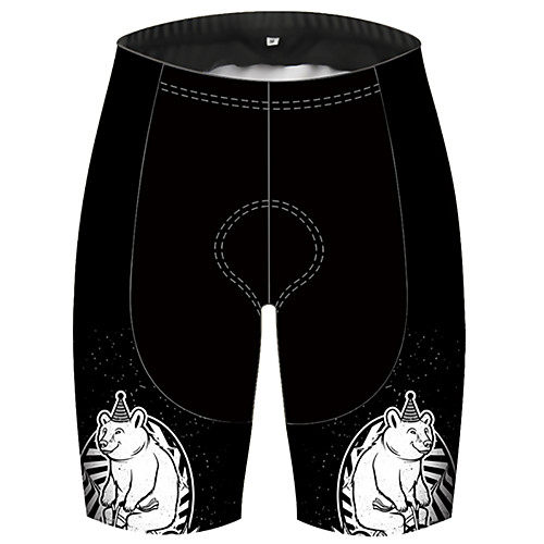 

21Grams Men's Cycling Shorts Bike Shorts Padded Shorts / Chamois Pants Breathable Quick Dry Ultraviolet Resistant Sports Animal Bear Black / White Mountain Bike MTB Road Bike Cycling Clothing Apparel